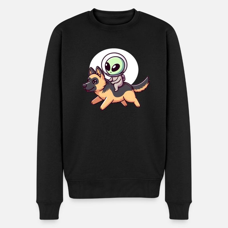 Alien sur berger allemand - Pull Premium bio Homme - noir