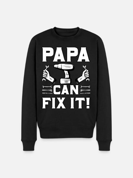 Papa can fix it - Men's Premium Organic Jumper - black