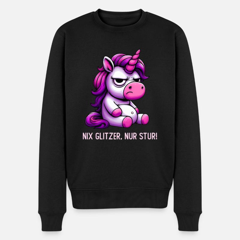 Nix Glitzer Nur Stur - Männer Premium Bio Pullover - Schwarz