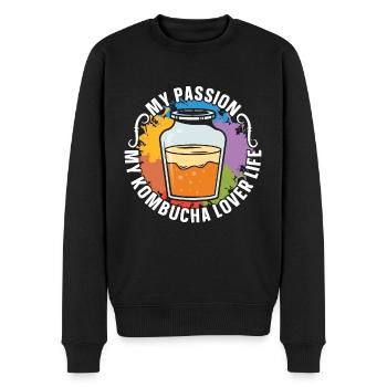 Kombucha Lover My Passion My Kombucha Home Brewing - Men's Premium Organic Jumper - black - Front - Nico (187cm)