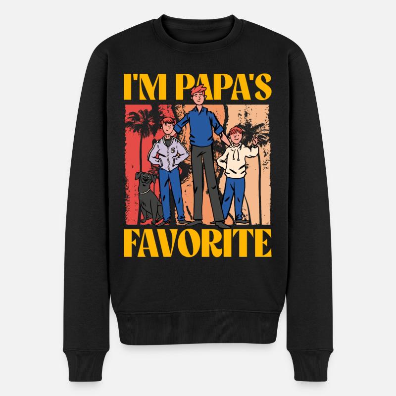 Ich bin Papas Liebling - Männer Premium Bio Pullover - Schwarz