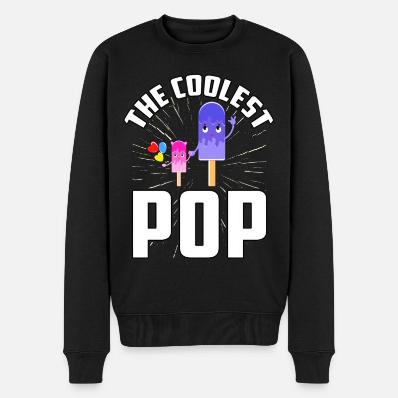 Der coolste Pop - Männer Premium Bio Pullover - Schwarz