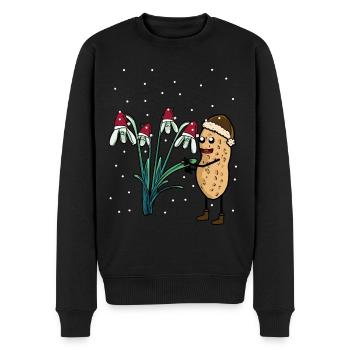 Erdnuss Frühling Schnee Garten Blumen Frost - Männer Premium Bio Pullover - Schwarz - Vorne - Nico (187cm)