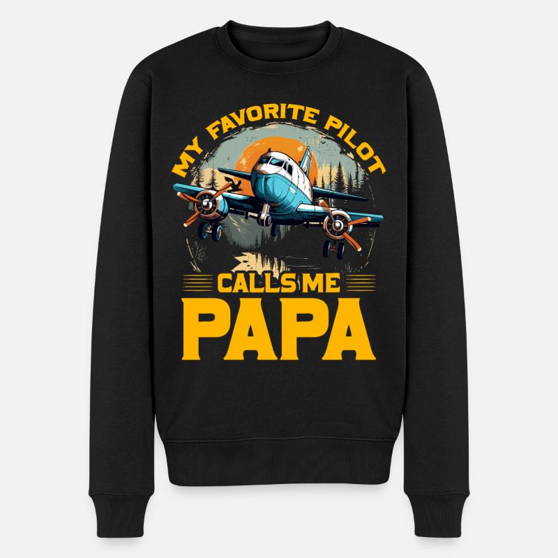 Mon pilote préféré m’appelle Papa - Pull Premium bio Homme - noir