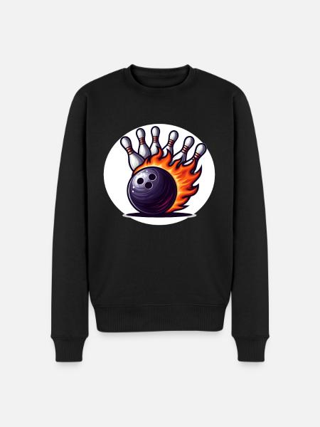 Burning bowling ball - Men's Premium Organic Jumper - black