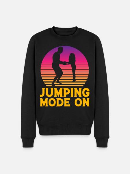 Sprungmodus ein - Männer Premium Bio Pullover - Schwarz