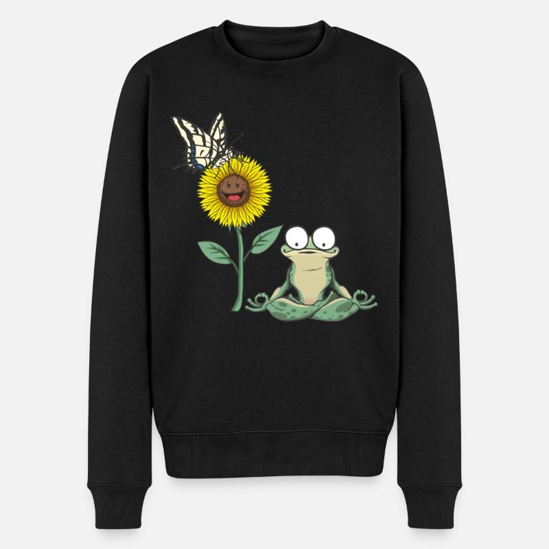 Frosch Frösche Kröte Amphibie - Männer Premium Bio Pullover - Schwarz