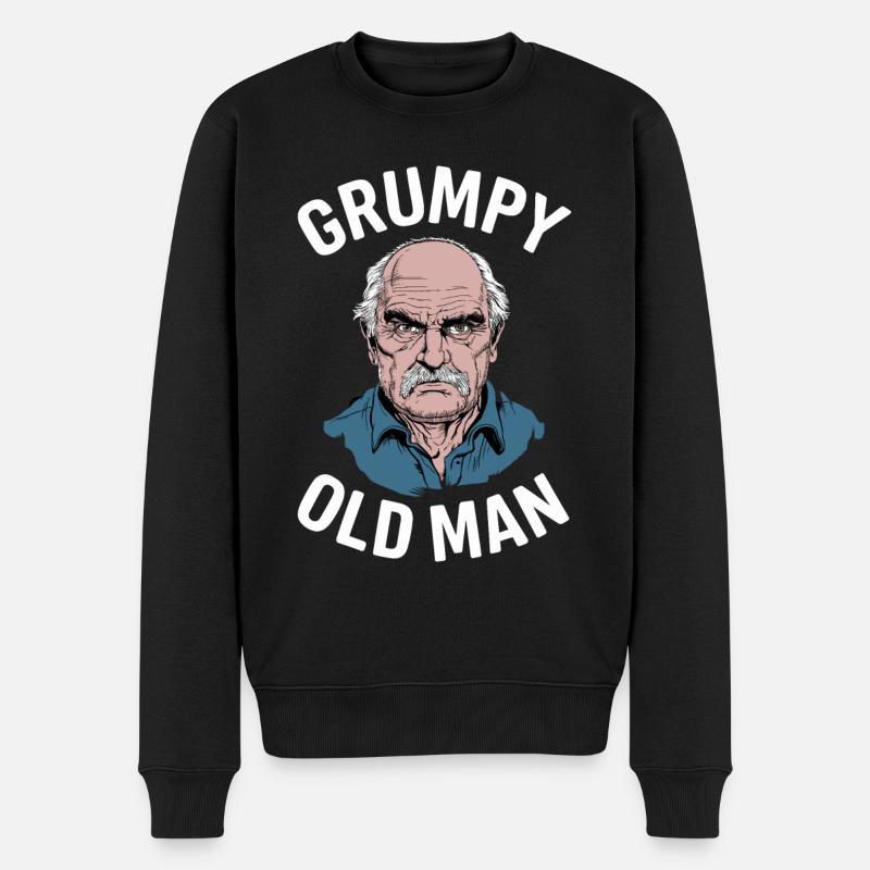 Grumpy Old Man Lustiger Spruch - Männer Premium Bio Pullover - Schwarz