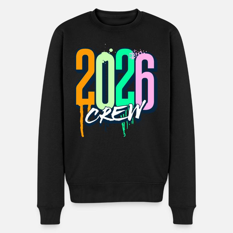 2026 Crew - Männer Premium Bio Pullover - Schwarz