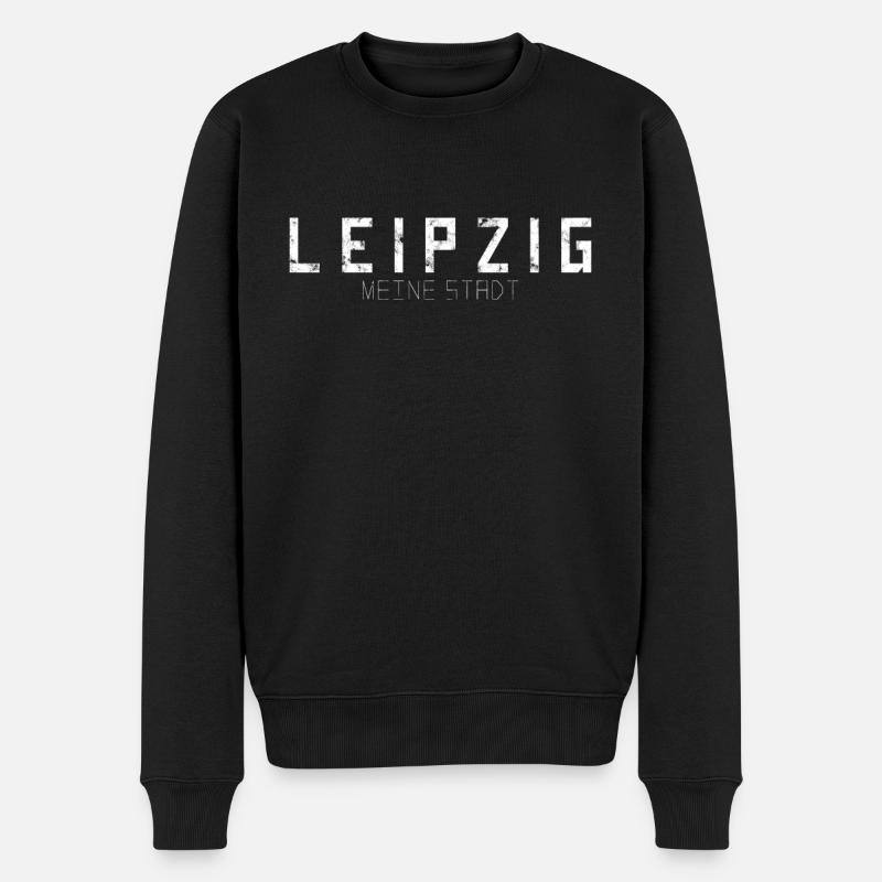 Leipzig Meine Stadt - Männer Premium Bio Pullover - Schwarz