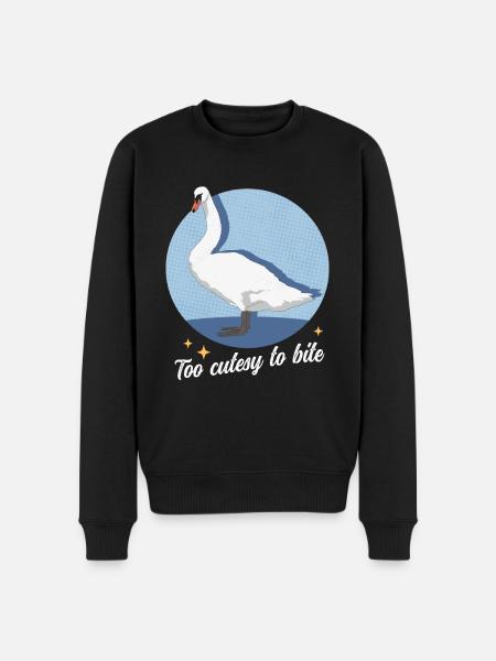 Swan Swans Swan Lover Gift - Men's Premium Organic Jumper - black