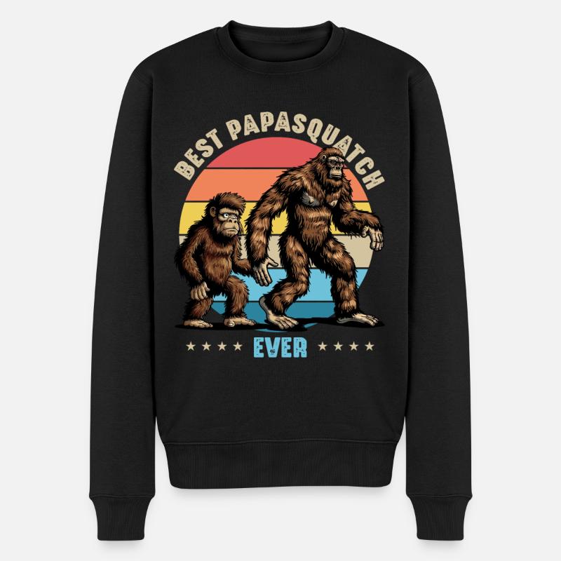 Best Papasquatch Ever - Männer Premium Bio Pullover - Schwarz