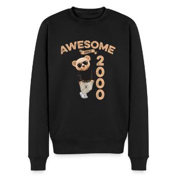 2000 Geburtstag Cool Teddy Bär Awesome since - Männer Premium Bio Pullover - Schwarz - Vorne - Nico (187cm)