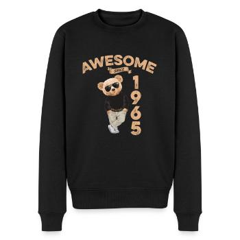 1965 Geburtstag Cool Teddy Bär Awesome since - Männer Premium Bio Pullover - Schwarz - Vorne - Nico (187cm)