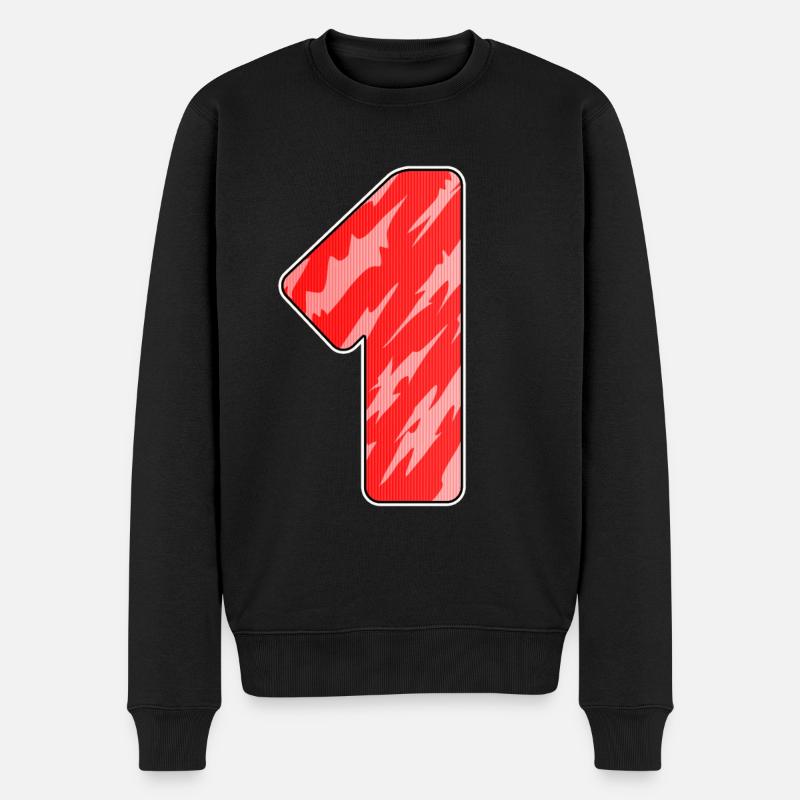 Motif rouge numéro 1 - Premier - Pull Premium bio Homme - noir