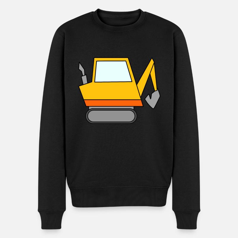 Bagger Baustelle Baggerfahrer - Männer Premium Bio Pullover - Schwarz