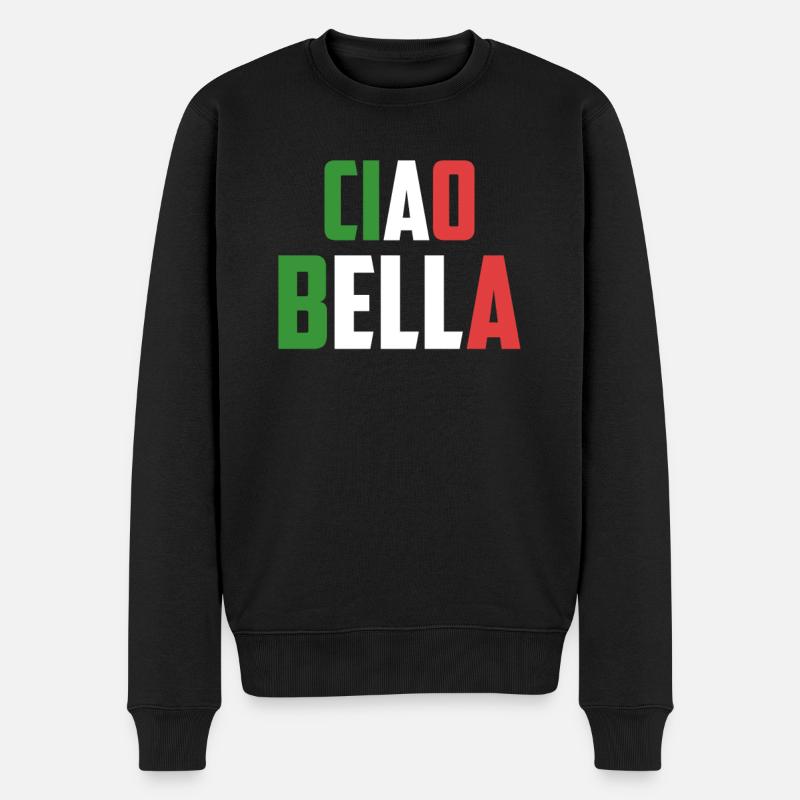 Ciao Bella - Männer Premium Bio Pullover - Schwarz