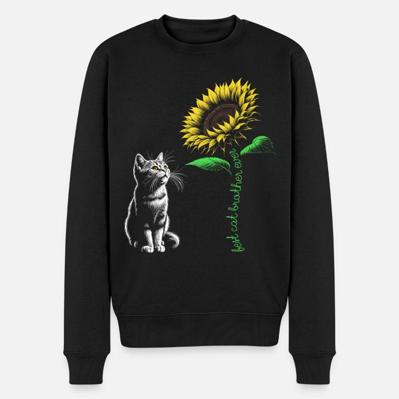 Best Cat Brother Ever - Männer Premium Bio Pullover - Schwarz