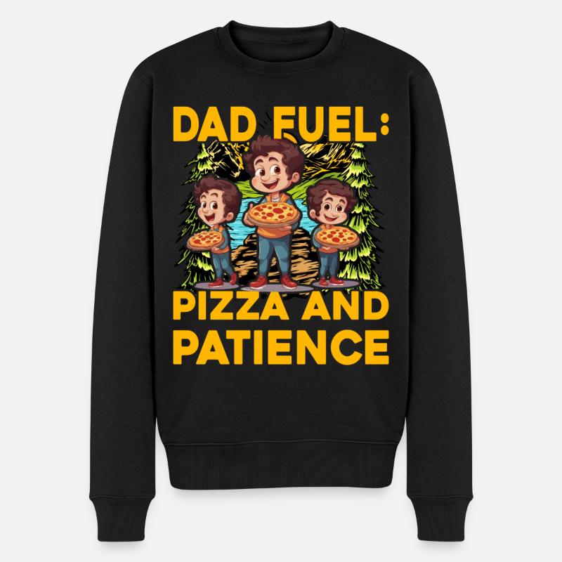 Papa Fuel Pizza et Patience - Pull Premium bio Homme - noir
