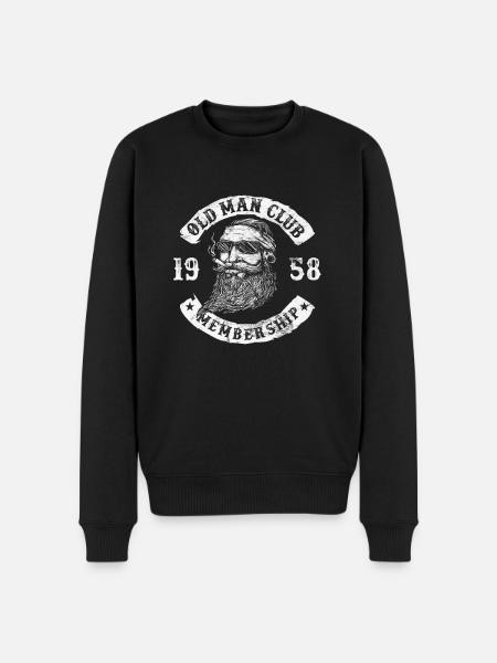 1958 Fødselsdag Old Man Club siden - Økologisk premium-sweatshirt til mænd - sort
