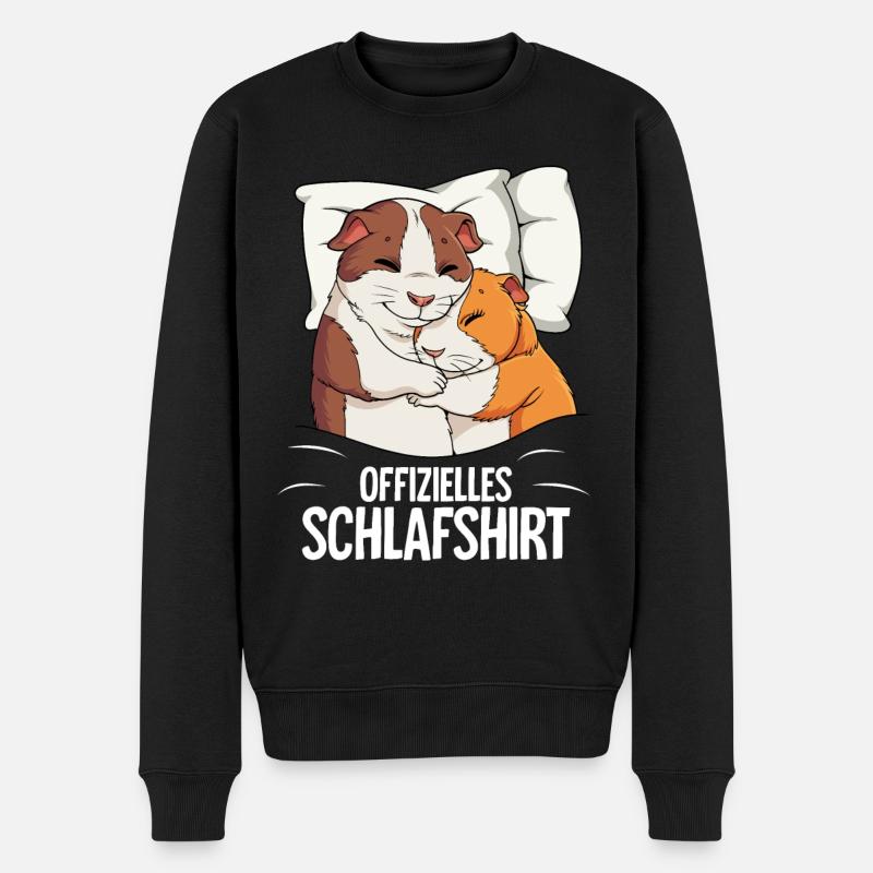 Offizielles Schlafshirt Meerschweinchen - Männer Premium Bio Pullover - Schwarz