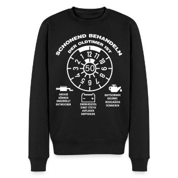 Der Oldtimer wird 50 Jahre alt lustige Auto Spruch - Männer Premium Bio Pullover - Schwarz - Vorne - Nico (187cm)