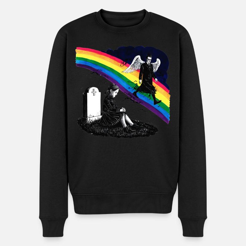 Tochter Papa Trauerengel - Männer Premium Bio Pullover - Schwarz