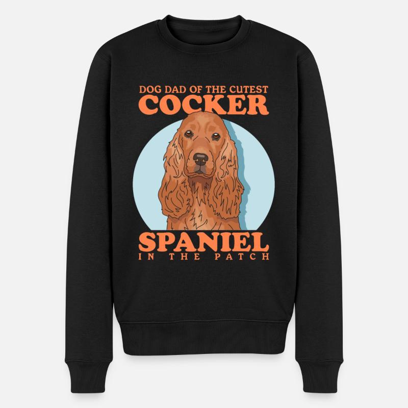 Cocker Spaniel Dad Cockerspaniel Geschenk - Männer Premium Bio Pullover - Schwarz