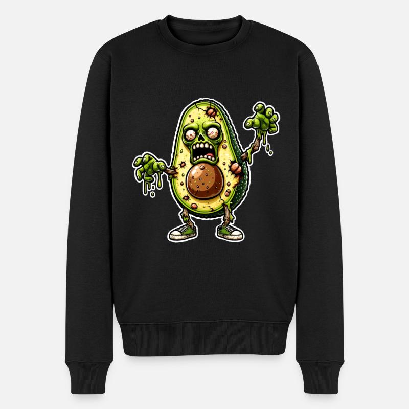 Avocado Zombie - Männer Premium Bio Pullover - Schwarz