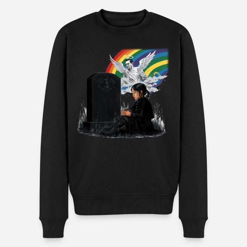 Fille papa Ange en deuil - Pull Premium bio Homme - noir