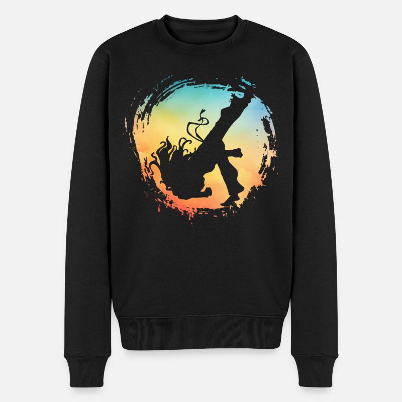 Capoeira - Männer Premium Bio Pullover - Schwarz