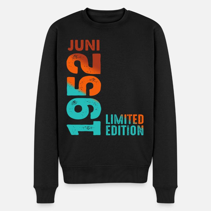 Limited Edition Juni 1952 Legendär Seit Juni 1952 - Männer Premium Bio Pullover - Schwarz