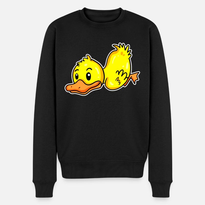 Ente - Männer Premium Bio Pullover - Schwarz