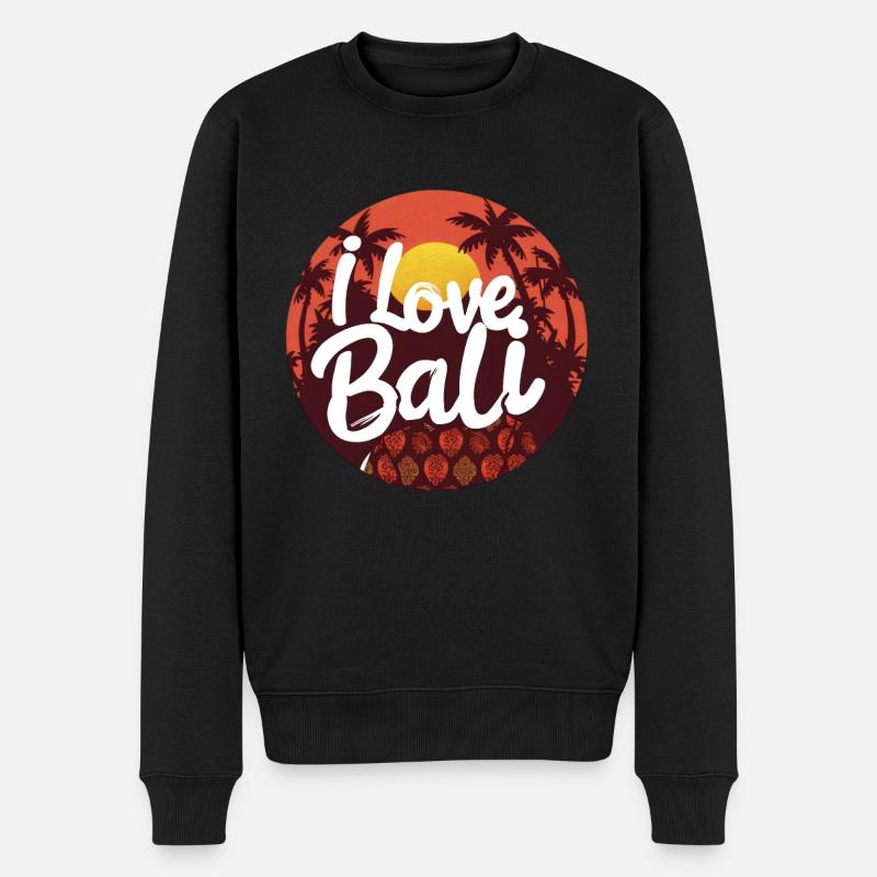 Coucher de soleil à Bali - Pull Premium bio Homme - noir
