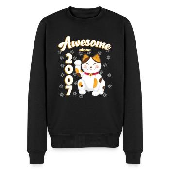 2007 Anniversaire Génial depuis Cat Maneki neko - Pull Premium bio Homme - noir - Devant - Nico (187cm)