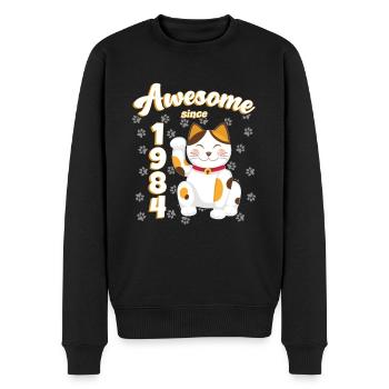 1984 Anniversaire Génial depuis Cat Maneki neko - Pull Premium bio Homme - noir - Devant - Nico (187cm)