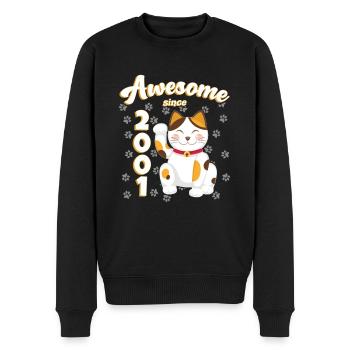 2001 Anniversaire Génial depuis Chat Maneki neko - Pull Premium bio Homme - noir - Devant - Nico (187cm)