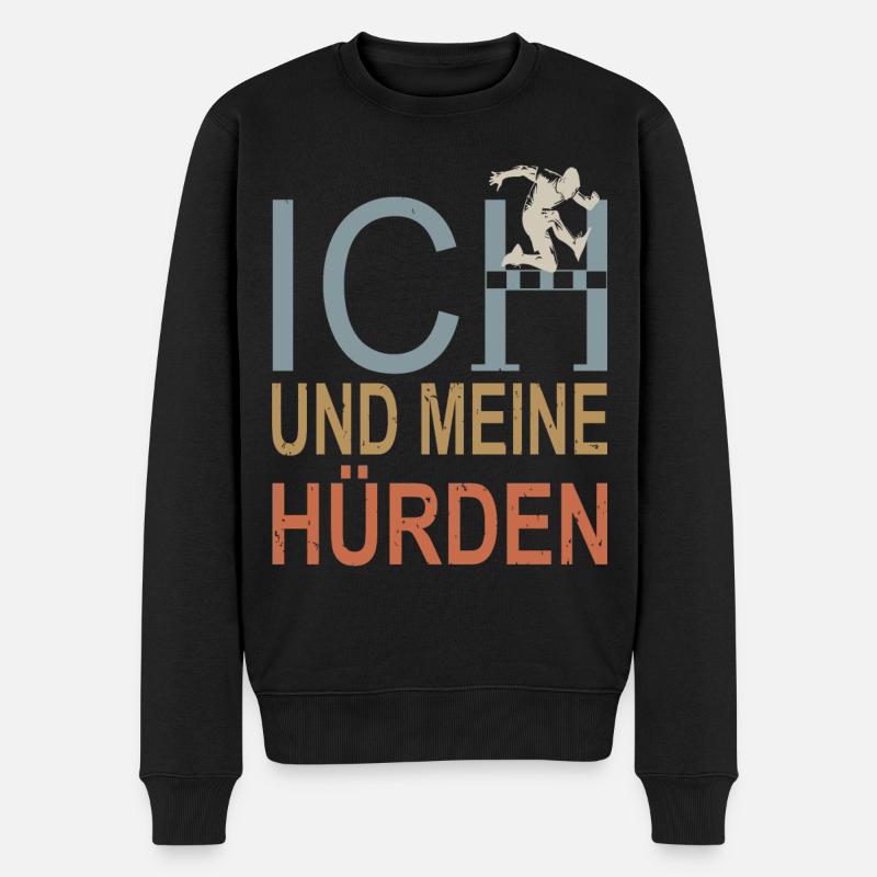 Hindernislauf Leichtathlet Hürdenläufer - Männer Premium Bio Pullover - Schwarz