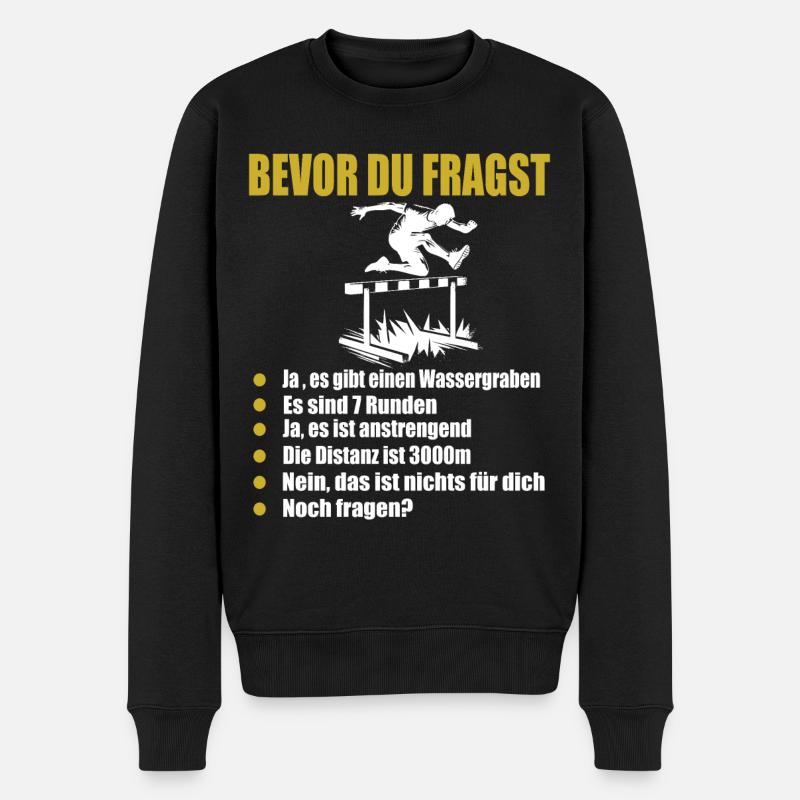 Hindernislauf Leichtathlet Hürdenläufer - Männer Premium Bio Pullover - Schwarz