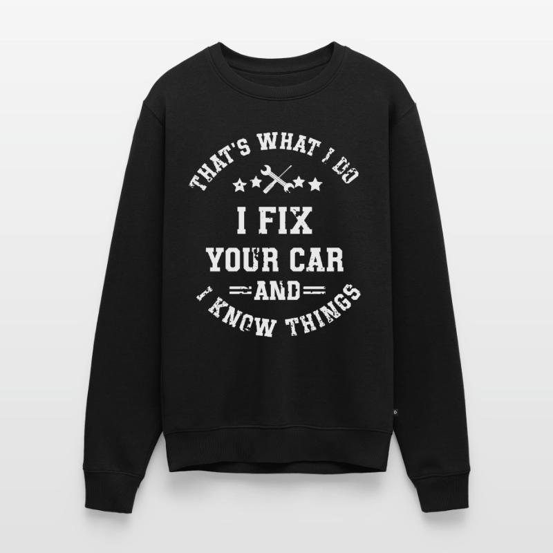 Car mechanic mechatronics technician screwdriver sayings Men's Premium Organic Jumper
