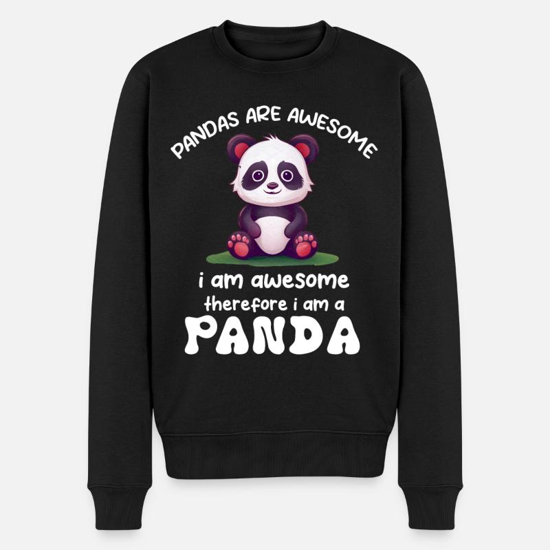 Panda Panda Ours Drôle - Pull Premium bio Homme - noir