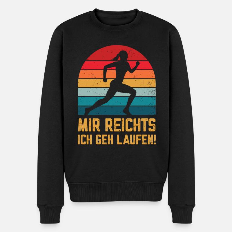 Mir reichts ich geh Laufen Sport - Männer Premium Bio Pullover - Schwarz