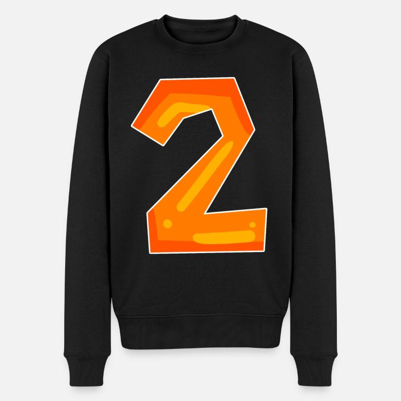 Deux - 2 - Nombre - Pull Premium bio Homme - noir