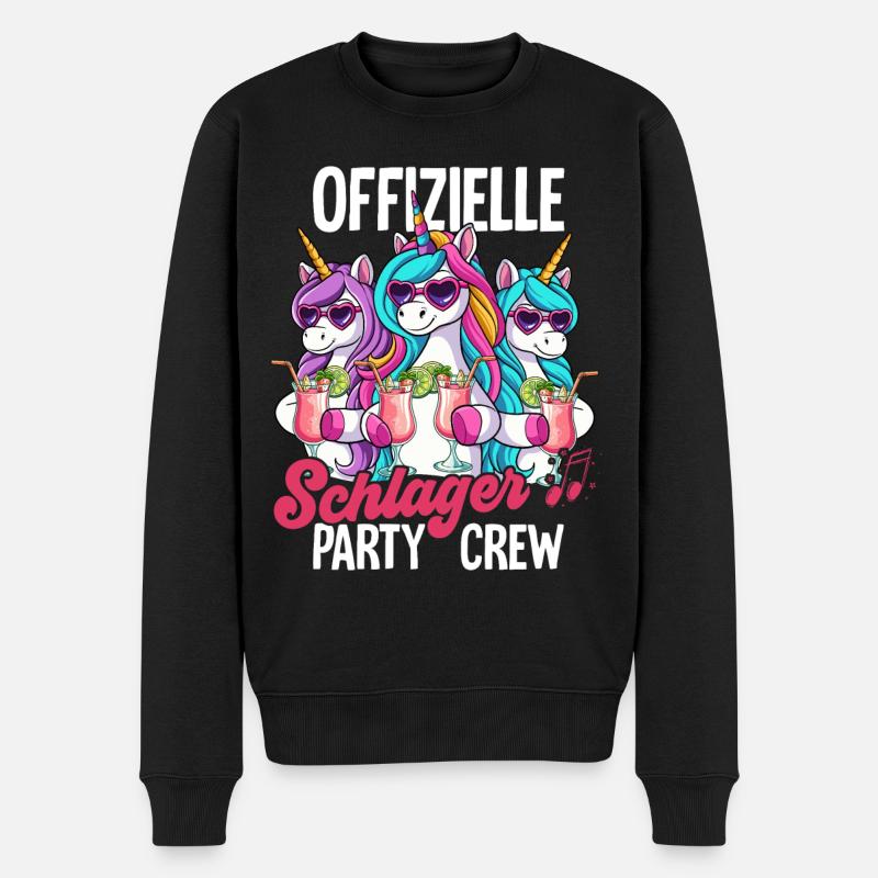 Schlager - Männer Premium Bio Pullover - Schwarz