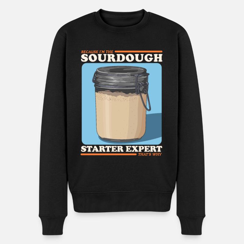 Sourdough Starter Expert Gift - Men's Premium Organic Jumper - black