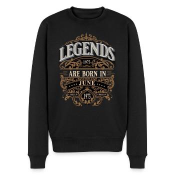 1973 Juni Geboren Geburtstag Geburtsjahr - Männer Premium Bio Pullover - Schwarz - Vorne - Nico (187cm)