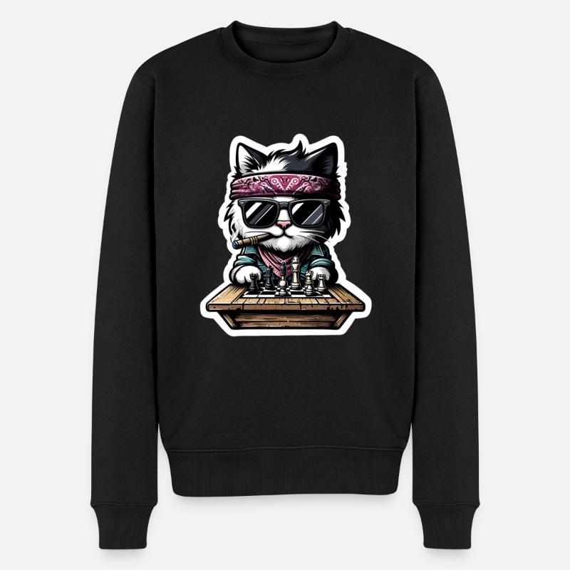 Chat d’échecs - Pull Premium bio Homme - noir