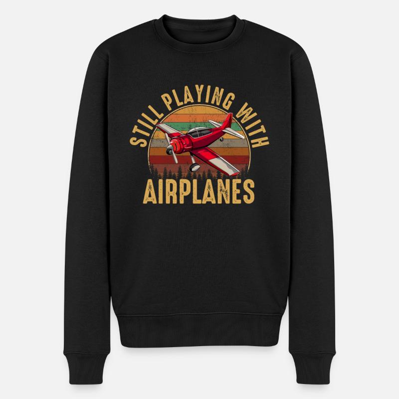 Still Playing With Airplanes RC Plane - Männer Premium Bio Pullover - Schwarz