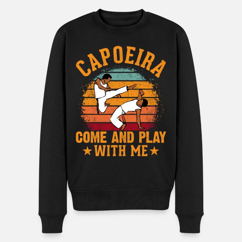 Capoeira, viens jouer avec moi - Pull Premium bio Homme - noir