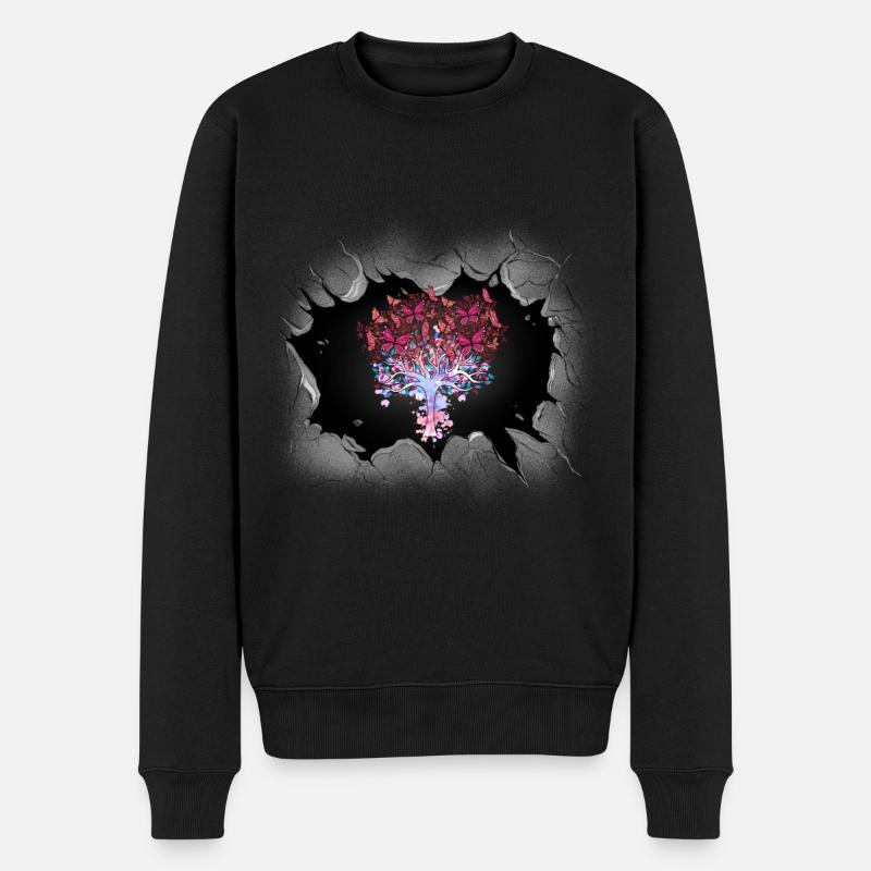 Arbre Arbres Papillons Nature - Pull Premium bio Homme - noir
